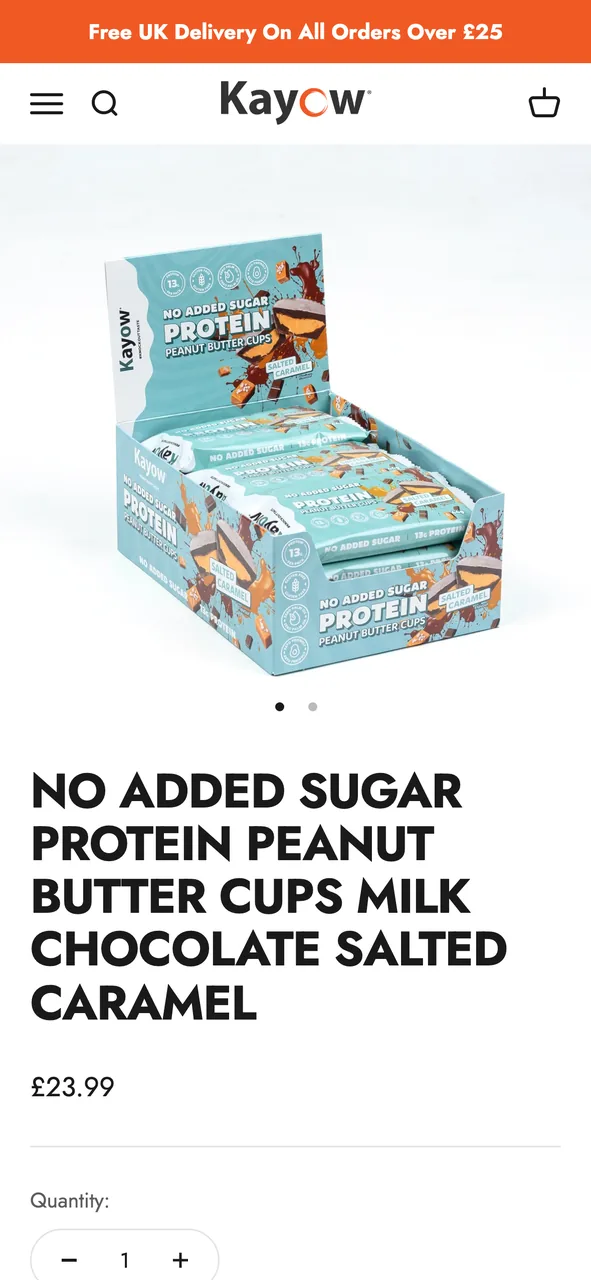 Kayow Nutrition product page on mobile
