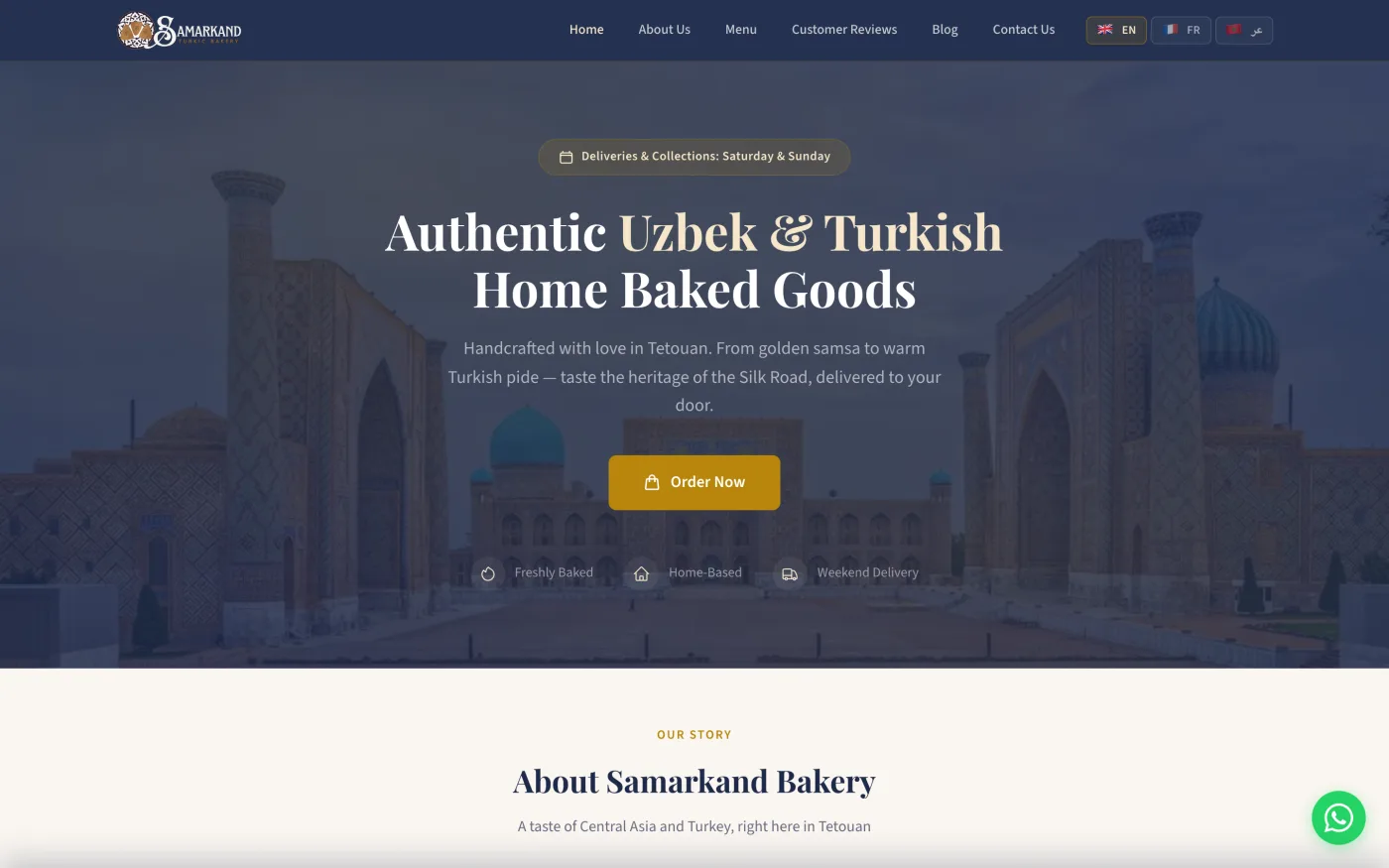 Samarkand Turkic Bakery website by Ummah Design