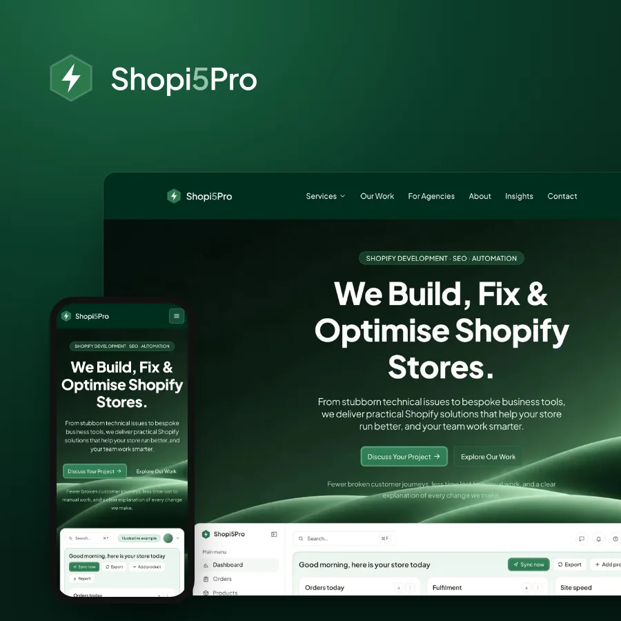 Shopi5Pro Shopify agency website
