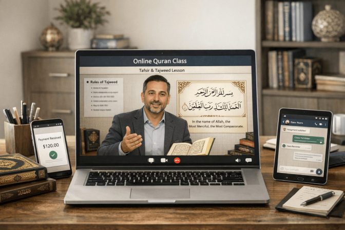 How Online Quran Schools Can Use AI Automation to Manage Students, Payments, and Messages